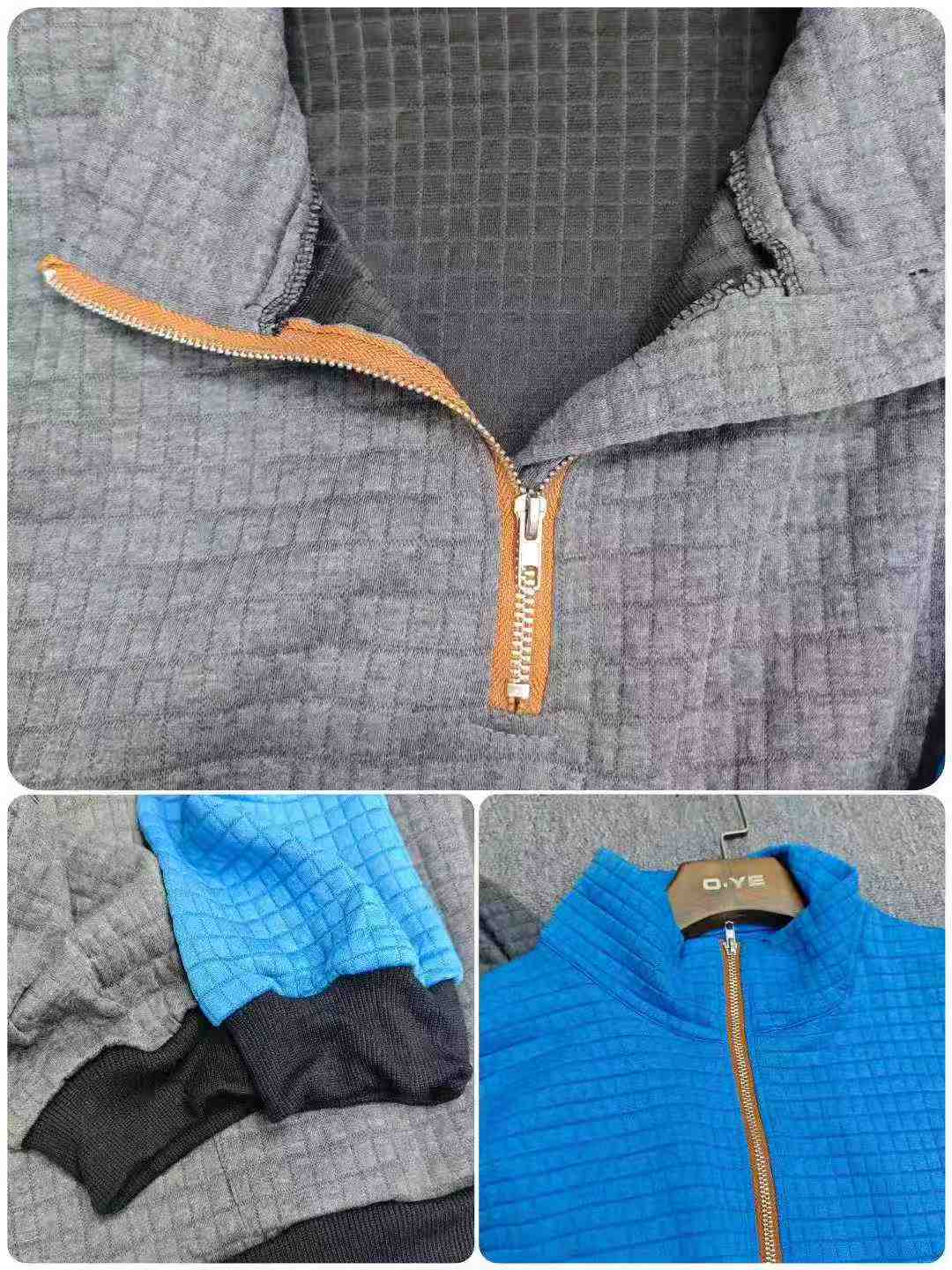 Clearance Wholesale 343 Pcs Men's Versatile Loose Waffle Half-Zip Stand Collar Sweatshirts Stock Lot - Image 2