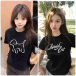 Clearance Sale High Quality Heavy Pure Cotton Beaded Sweet & Sexy Women's Short Sleeve T-Shirts Bulk Wholesale Chinese Clothing Stock - Image 9