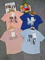 Clearance Sale High Quality Heavy Pure Cotton Beaded Sweet & Sexy Women's Short Sleeve T-Shirts Bulk Wholesale Chinese Clothing Stock - Image 5