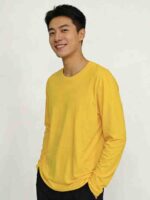 Clearance Bulk Wholesale: 689PCS Lemon Yellow Solid Comfortable Long Sleeve Base T-Shirts Chinese Clothing Stock Lots - Image 8