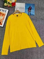 Clearance Bulk Wholesale: 689PCS Lemon Yellow Solid Comfortable Long Sleeve Base T-Shirts Chinese Clothing Stock Lots - Image 4