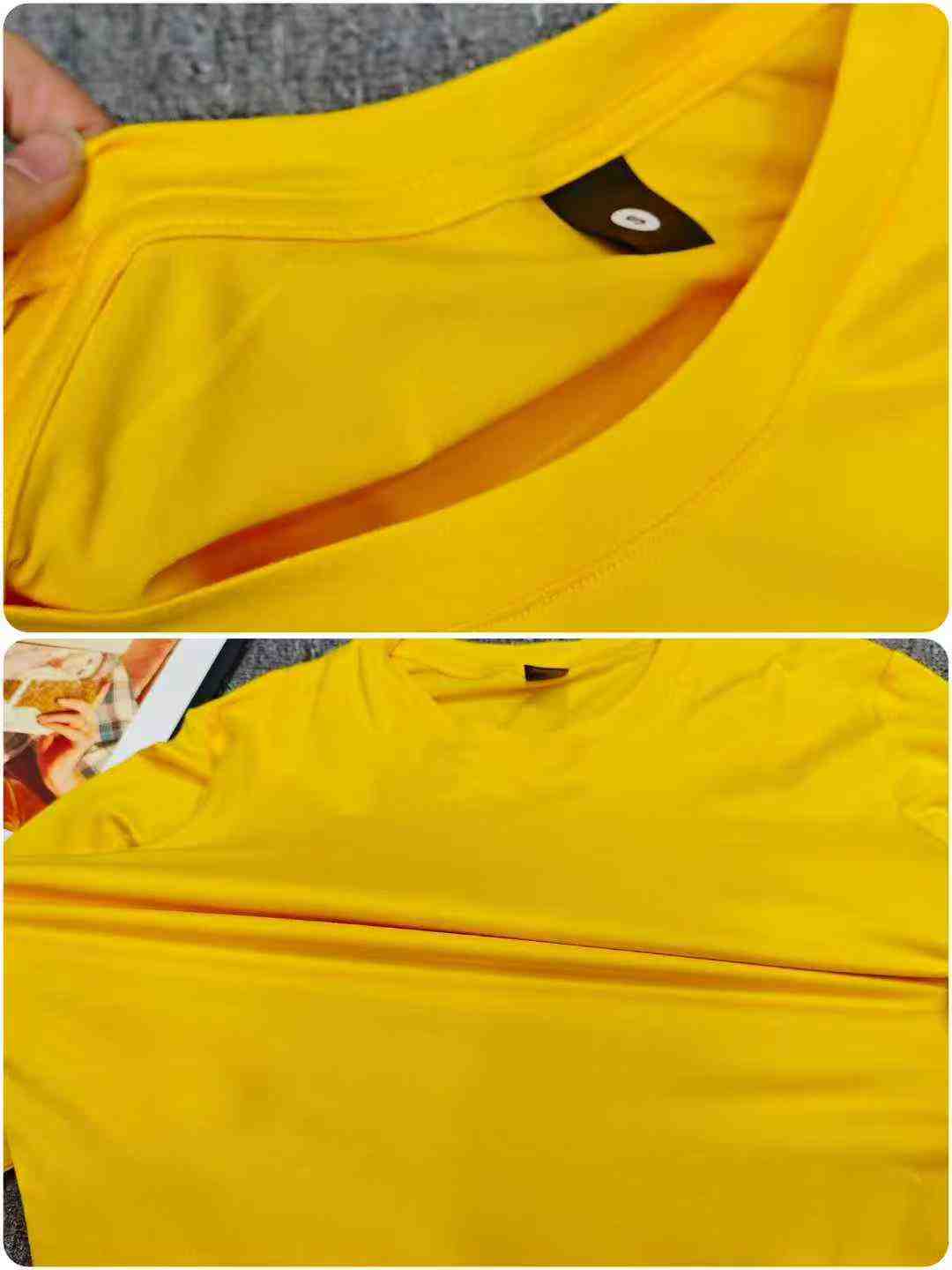 Clearance Bulk Wholesale: 689PCS Lemon Yellow Solid Comfortable Long Sleeve Base T-Shirts Chinese Clothing Stock Lots - Image 2
