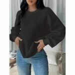 Clearance Bulk 380 Pcs Loose Plus Size Waffle Knit Crew Neck Long Sleeve Sweatshirts Chinese Clothing Stock Lots - Image 9