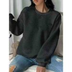 Clearance Bulk 380 Pcs Loose Plus Size Waffle Knit Crew Neck Long Sleeve Sweatshirts Chinese Clothing Stock Lots - Image 8