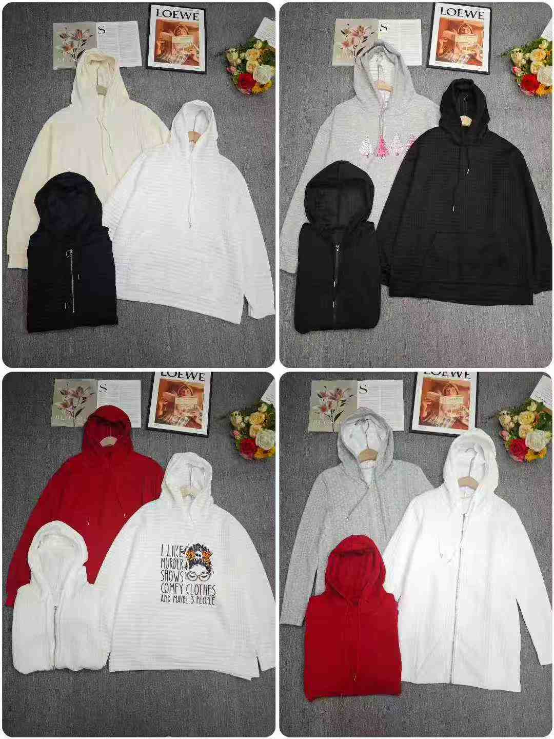 Clearance Sale: 1027pcs Unisex Oversized Waffle Hoodies Sizes M-5XL Bulk Wholesale Chinese Clothing Stock Lots - Image 2