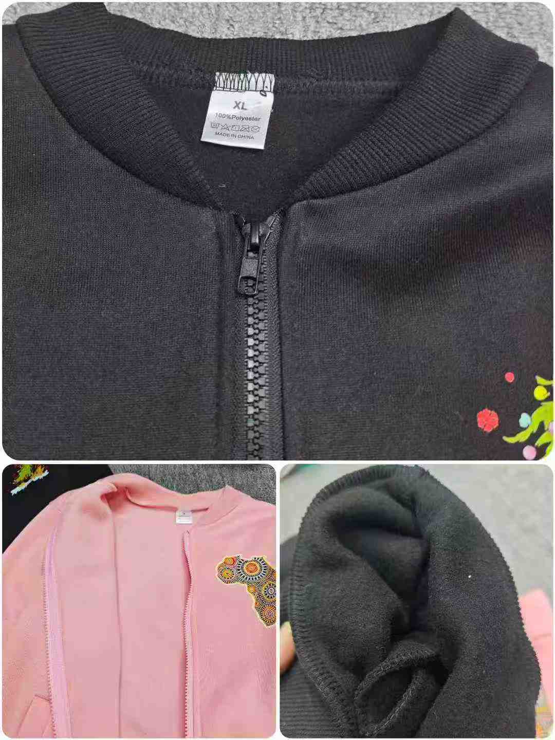 Clearance Bulk Stock: 221 Pcs Unisex Fleece Lined Zip Up Varsity Jackets S-2XL For Wholesale - Image 2