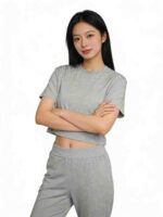 Clearance 575 Sets Sexy Grey Short Sleeve Flared Pants Casual Sports Matching Set Wholesale Clothing Stock Lots - Image 9
