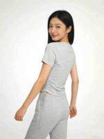 Clearance 575 Sets Sexy Grey Short Sleeve Flared Pants Casual Sports Matching Set Wholesale Clothing Stock Lots - Image 6