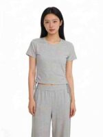 Clearance 575 Sets Sexy Grey Short Sleeve Flared Pants Casual Sports Matching Set Wholesale Clothing Stock Lots - Image 5