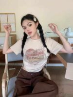 Clearance Sale: Summer Trendy Cropped Cotton Drawstring T-Shirts | Chinese Clothing Stock Lots Wholesale Export - Image 7