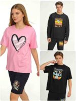Clearance 7.3 CNY Hot Selling Oversized Cartoon Print Unisex Matching Sets S-3XL Bulk Wholesale - Image 5
