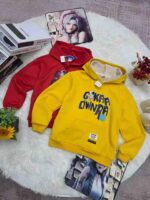 Bulk Kids' Cotton Fleece Hoodies & Crewnecks - 6200pcs Stock Lot (Sizes 80-160cm, Solid Colors, Packed) - Image 1