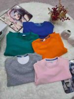 Bulk Kids' Cotton Fleece Hoodies & Crewnecks - 6200pcs Stock Lot (Sizes 80-160cm, Solid Colors, Packed) - Image 5