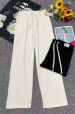 Wholesale Summer Brand New Ice Silk Wide Leg Pants - High Waist, Loose Fit, Straight Leg, S-XL, 190pcs, Independent Packaging with Tags - Image 1
