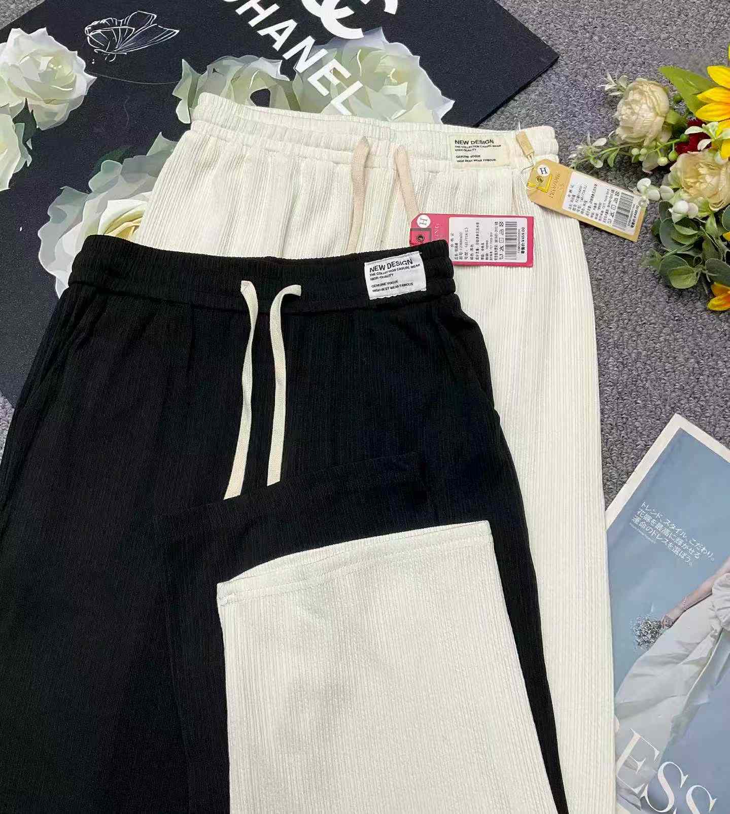 Wholesale Summer Brand New Ice Silk Wide Leg Pants - High Waist, Loose Fit, Straight Leg, S-XL, 190pcs, Independent Packaging with Tags - Image 2