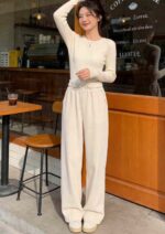 Wholesale Stock Clearance: 255 Pcs Corduroy Straight-Leg Wide Pants, S-XL, Spring New Retro Design, Individually Packaged with Size Tag - Image 6