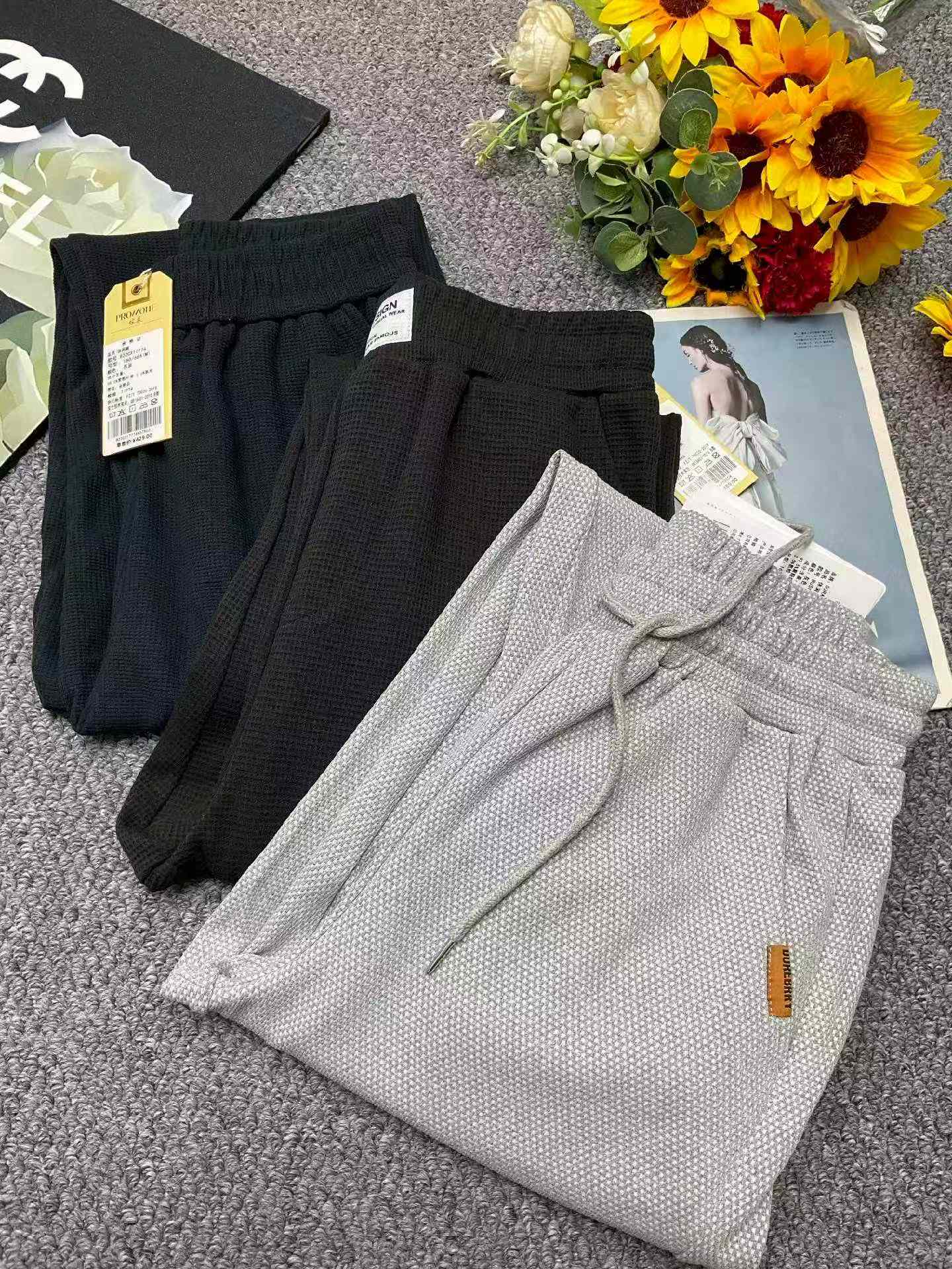 Wholesale Clearance: Spring New Waffle Knit Elastic Waist Casual Joggers (S-XL) - 290pcs Lot - Image 2