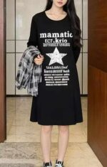 Wholesale Lot of 230 Pcs Spring Vintage Oversized Cotton T-Shirt Dresses, M-2XL, Individually Packed - Image 4