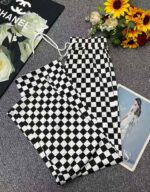 Wholesale Stock Clearance: Summer Retro Black & White Checkered Flowy Wide-Leg Pants (S-L, Packed Individually) - Image 8