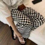 Wholesale Stock Clearance: Summer Retro Black & White Checkered Flowy Wide-Leg Pants (S-L, Packed Individually) - Image 4