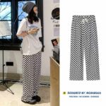 Wholesale Stock Clearance: Summer Retro Black & White Checkered Flowy Wide-Leg Pants (S-L, Packed Individually) - Image 3