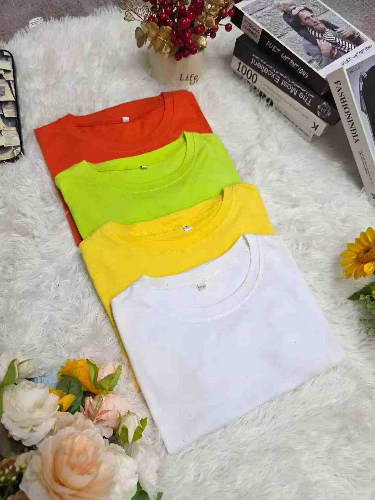 Wholesale Bulk Candy Color Plain Cotton T-Shirts | S-5XL | Factory Stock Lot of 567pcs | Water Bag Packing - Image 2