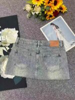 Wholesale Lot: 325pcs Branded Vintage Washed Cotton Denim Mini Skirts, XXS-L, with Tag & Individual Packaging - Image 9