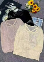Wholesale Stock Lot: 820 Pcs Spring Summer Knit Long Sleeve Tops - Loose Fit, Hollow Out Design, Soft Fabric, One Size, Individually Packed - Image 1