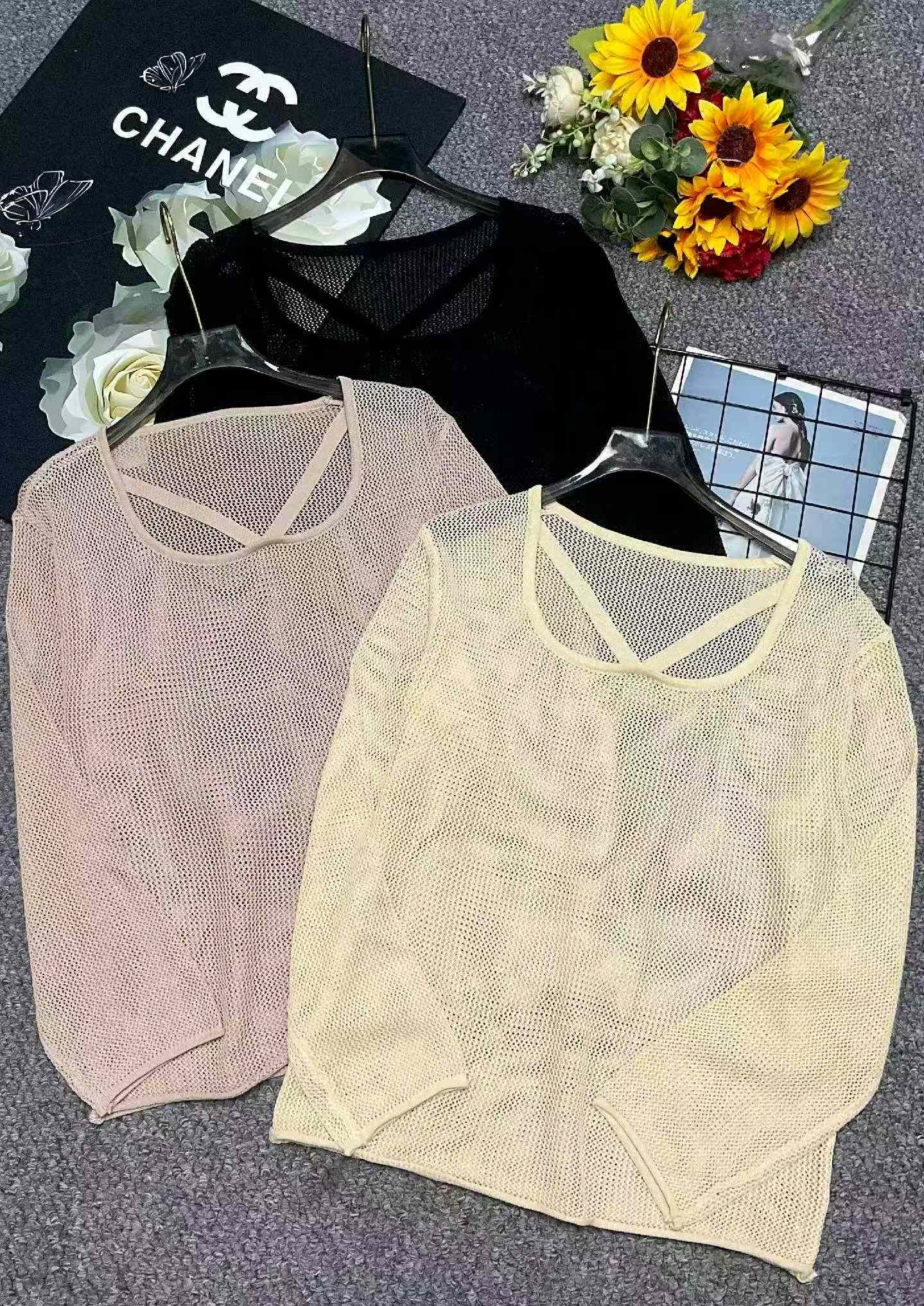 Wholesale Stock Lot: 820 Pcs Spring Summer Knit Long Sleeve Tops - Loose Fit, Hollow Out Design, Soft Fabric, One Size, Individually Packed - Image 1
