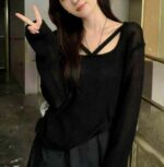 Wholesale Stock Lot: 820 Pcs Spring Summer Knit Long Sleeve Tops - Loose Fit, Hollow Out Design, Soft Fabric, One Size, Individually Packed - Image 6