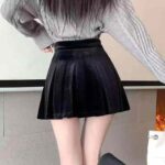 Clothing Stock Lots: 265 Pcs Black Velvet Pleated Skirt, High Waist A-Line Midi Skirt with Lining, Sizes S-2XL, Individually Packaged with Tags - Image 9