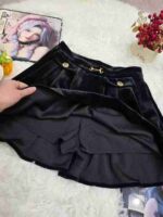 Clothing Stock Lots: 265 Pcs Black Velvet Pleated Skirt, High Waist A-Line Midi Skirt with Lining, Sizes S-2XL, Individually Packaged with Tags - Image 6