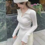 Bulk Clearance: High-Quality Spring Knit Tops with Ribbed Texture, Notched Collar, Slit Hem & Lace Detail - 223 Pcs, S/M/L Fit, Individually Packed - Image 7