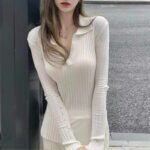 Bulk Clearance: High-Quality Spring Knit Tops with Ribbed Texture, Notched Collar, Slit Hem & Lace Detail - 223 Pcs, S/M/L Fit, Individually Packed - Image 6