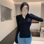 Bulk Clearance: High-Quality Spring Knit Tops with Ribbed Texture, Notched Collar, Slit Hem & Lace Detail - 223 Pcs, S/M/L Fit, Individually Packed - Image 3