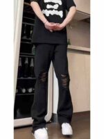 Bulk Stock Lot: 455 Pairs Unisex Distressed Hem Raw Edge Jeans, Sizes S-3XL, Individual Pack with Tags - Image 8