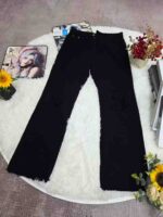 Bulk Stock Lot: 455 Pairs Unisex Distressed Hem Raw Edge Jeans, Sizes S-3XL, Individual Pack with Tags - Image 7