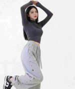 Bulk Stock Clearance: Spring Retro Letter Embroidered Cotton Drawstring Ankle Cuffs Sweatpants (S-L), Independent Packaging with Tags, 170pcs Lot - Image 6