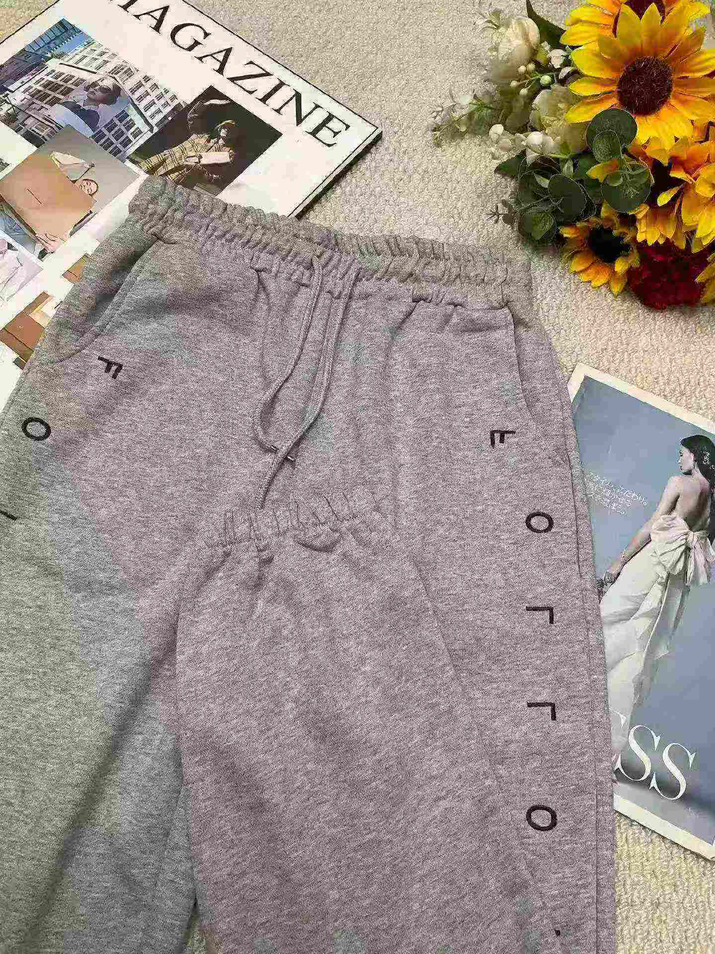 Bulk Stock Clearance: Spring Retro Letter Embroidered Cotton Drawstring Ankle Cuffs Sweatpants (S-L), Independent Packaging with Tags, 170pcs Lot - Image 2