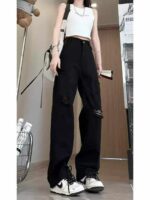 Wholesale Lot of 400pcs Spring New Black Distressed Straight-Leg Wide-Leg Jeans for Plus Size, M-3XL, Independent Packing with Tags - Image 6