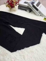 Wholesale Stock Lot: 210pcs American Style Streetwear Black Ripped Distressed Straight & Flare Jeans, Sizes S-3XL, Individually Packaged with Tags - Image 6