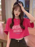 Wholesale Stock Lot - 1800 Pcs Women's High-Waisted Retro French Style Short Sleeve T-Shirts, XS-XXL, Multiple Colors & Patterns - Image 6