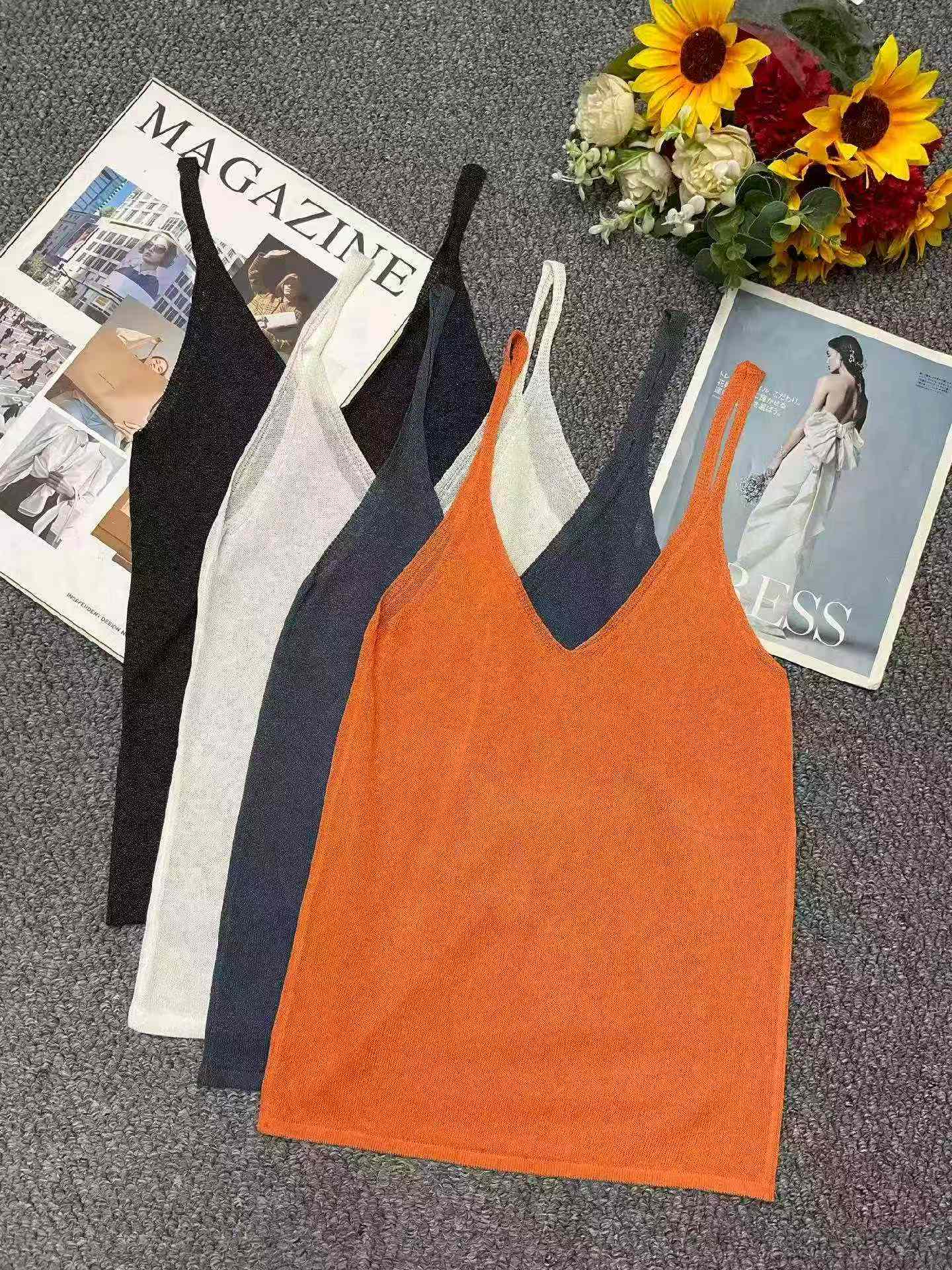 Wholesale Stock Lot: Summer Vintage Glitter Knit Camisole Tops, Soft & Stretchy, Individually Packed (310pcs) - Image 1