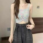 Wholesale Clearance: Summer New Design Colorful Rainbow Stripe Knit Camisole Tops, Independent Packaging, Soft Fabric, 2 Styles 2 Colors, 3320pcs Stock Lot - Image 8