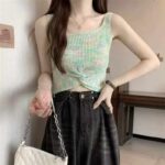 Wholesale Clearance: Summer New Design Colorful Rainbow Stripe Knit Camisole Tops, Independent Packaging, Soft Fabric, 2 Styles 2 Colors, 3320pcs Stock Lot - Image 4