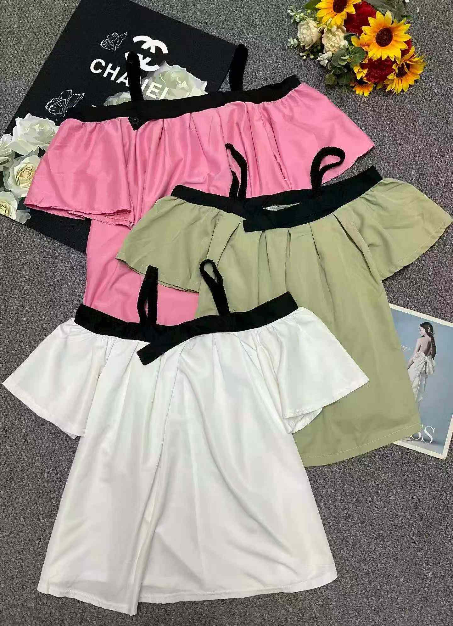 Summer French Sweet Off-Shoulder Casual Top - Clothing Stock Lots - 330pcs - M-2XL - Individually Packaged - Image 1