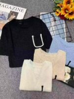 Summer Wholesale Lot: 230pcs Korean Style Viscose Knit T-Shirts with Pocket Design, Breathable Fabric, One-Size, Individually Packed - Image 9