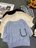 Summer Wholesale Lot: 230pcs Korean Style Viscose Knit T-Shirts with Pocket Design, Breathable Fabric, One-Size, Individually Packed - Image 8