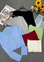 Spring Branded Overstock Wholesale - Dopamine Style Ice Silk Knitted Long Sleeve Tops, Individually Packed, Soft & Stretchy Fabric, 380pcs Lot - Image 1