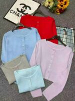 Spring Branded Overstock Wholesale - Dopamine Style Ice Silk Knitted Long Sleeve Tops, Individually Packed, Soft & Stretchy Fabric, 380pcs Lot - Image 9